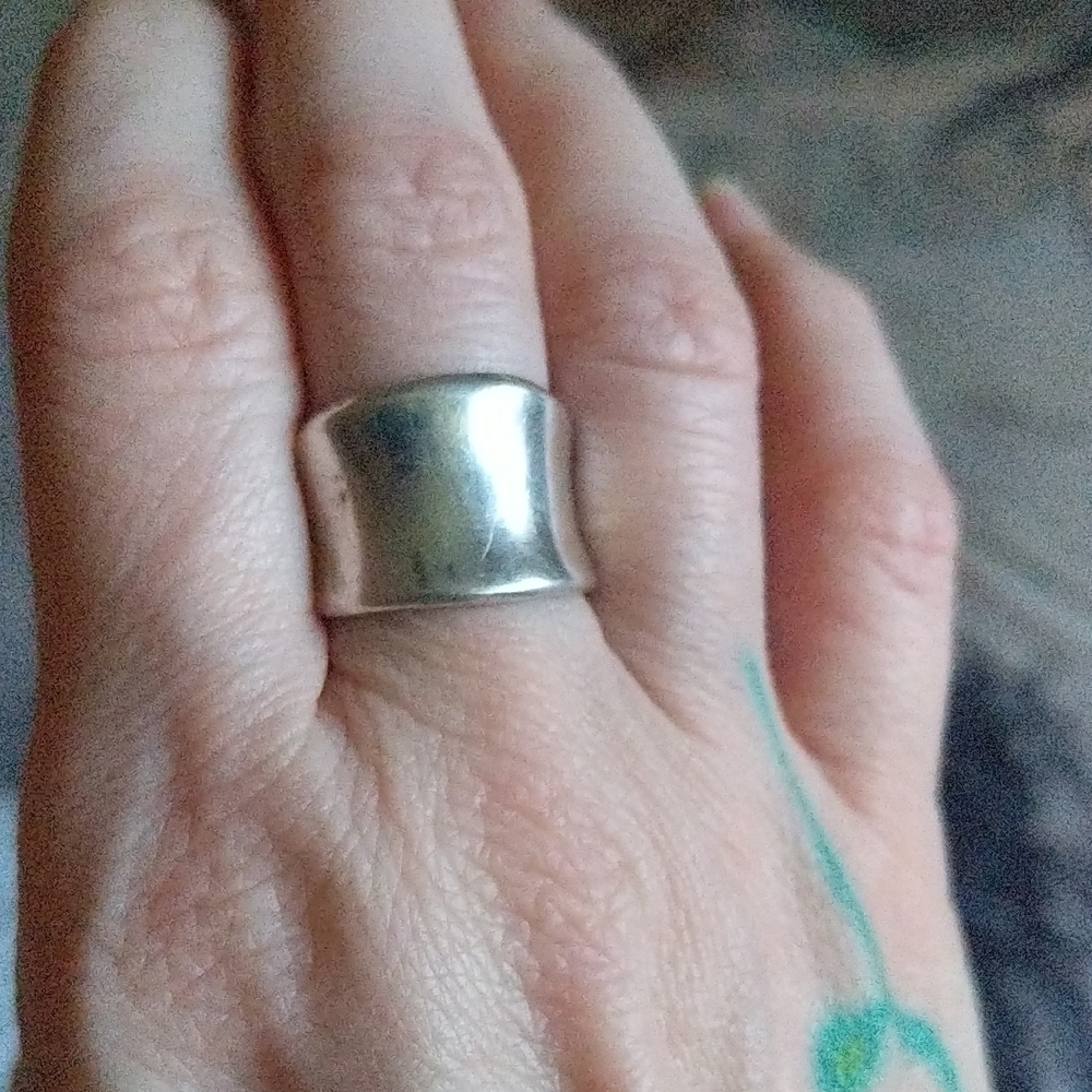 Sterling Silver Wide Concave Band Ring